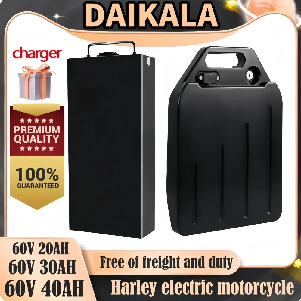 Original 60V 18650 Battery for Harley Lithium battery 20Ah 30Ah 40Ah ，2000W High power Waterproof Electric vehicle battery pack