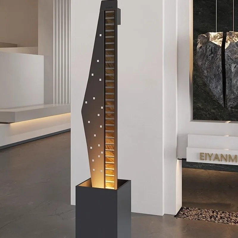 Modern flowing water ornament circulating water living room lucky large floor humidifier office water curtain wall