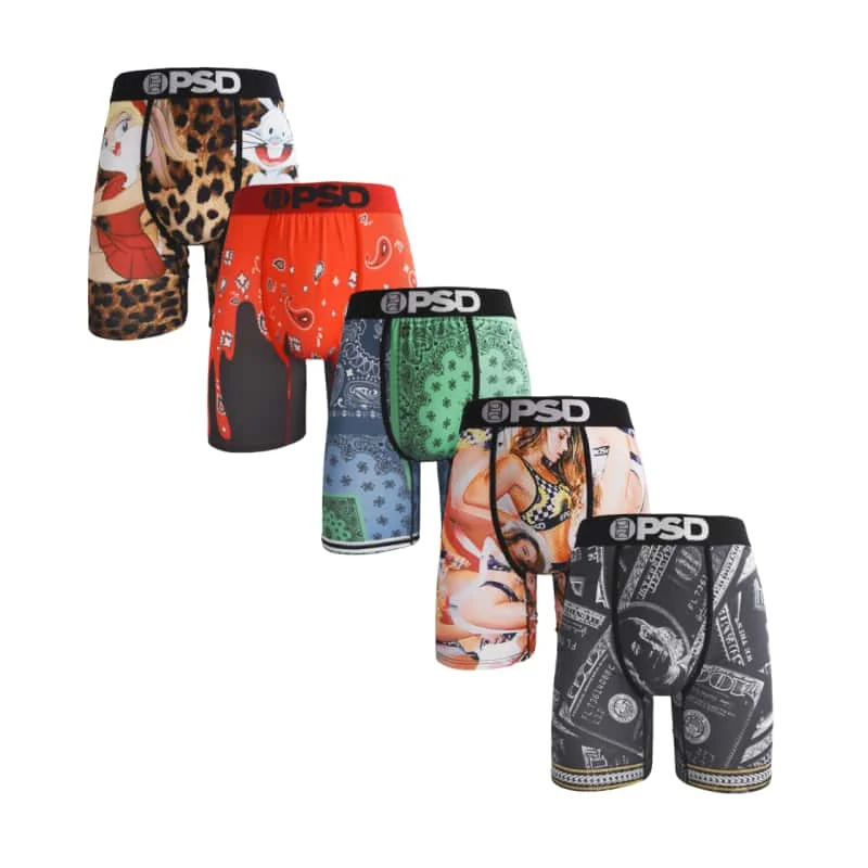 

5Pcs Fashion Print Men Underwear Boxer Cueca Male Panty Lingerie Men Underpants Panty Boxershorts Sexy S-XXL