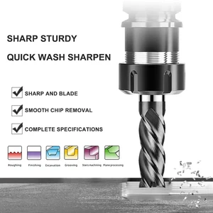 Gamont-Black Nano Endmills Coating, Tungsten Steel, Carbide Flat End Mills, CNC Mechanical Machining, Filling, 4-Flute, HRC55 8 Main Sales CNC Router Madeira - №6