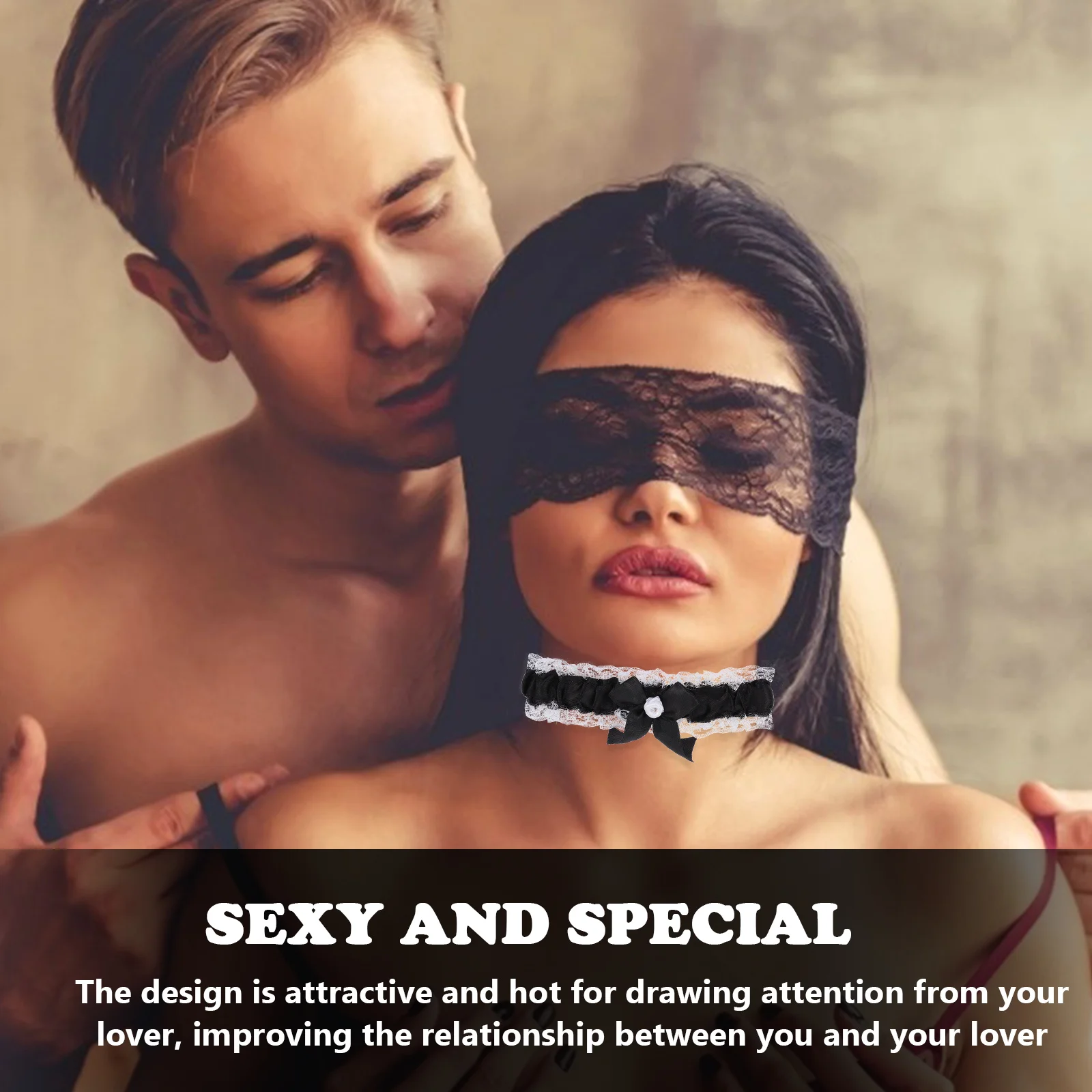 

1 комплект, подвязка на ногу, воротник, браслет, колье, кружево для горничной, вечерние, свадебные аксессуары, эластичная ткань, черный бант, сексуальные изогнутые контуры, прочный