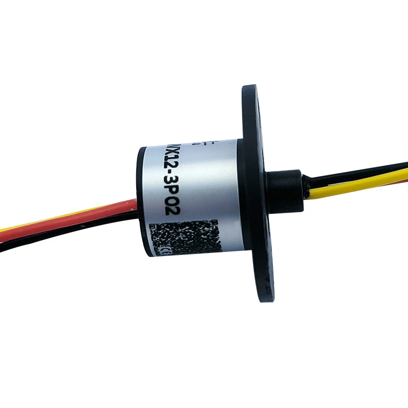 3-Channel 2A Conductive Ring 360 Degree Rotating Signal Flange Slip Ring with Outer Diameter of 12.4mm for Electronics