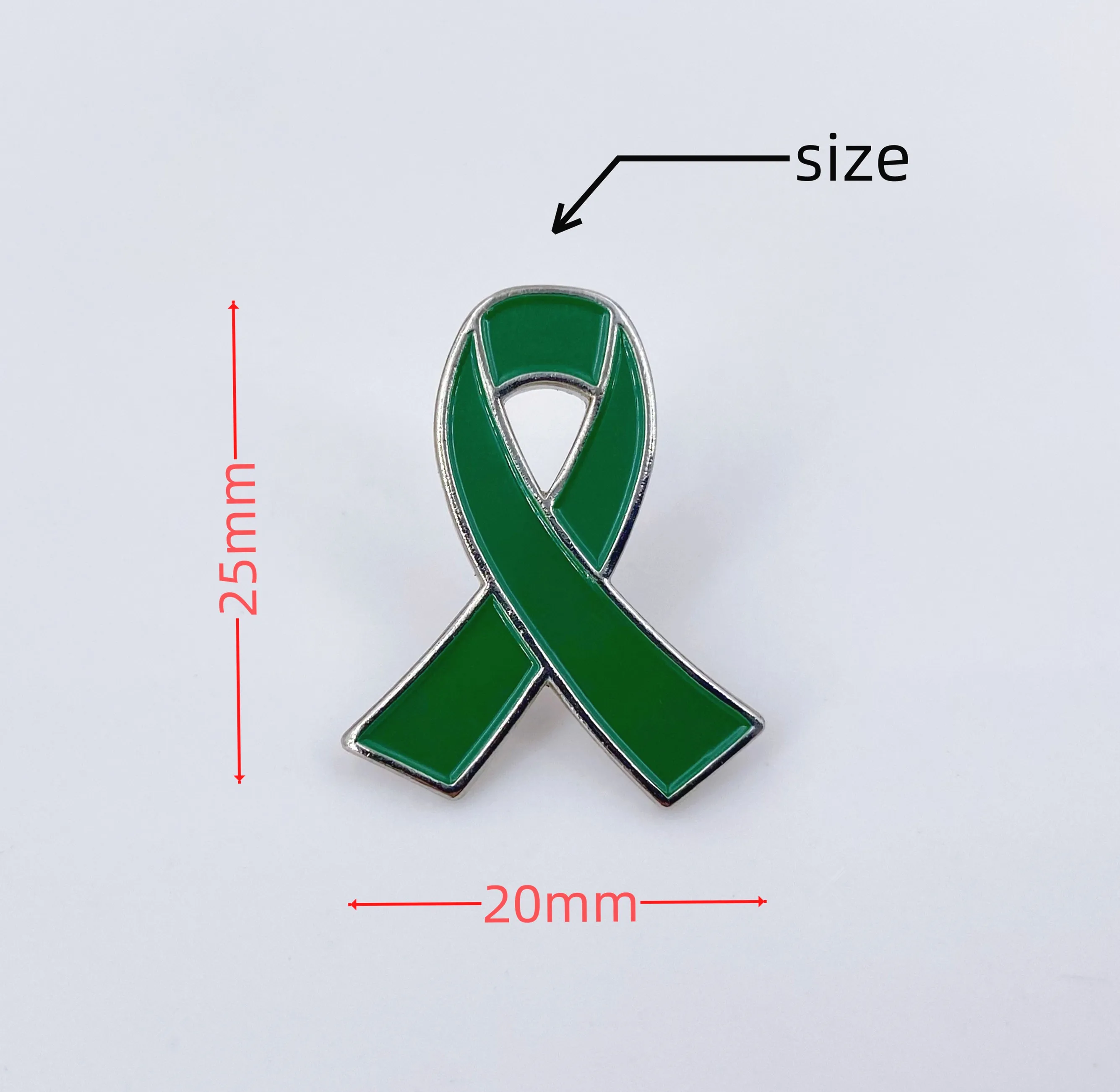 دبوس طية صدر السترة بشريط أخضر للصحة العقلية - بروش للتوعية بالمينا لمجموعات الدعم وأحداث الدعوة وإكسسوارات صندوق الخيرية