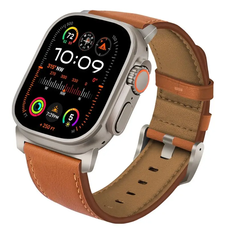 

Genuine Leather Strap for Apple Watch Ultra 2 Band 49mm 46mm 45mm 44mm 42mm Luxury Men Watchband for iWatch Series 10 9 8 6 5 4