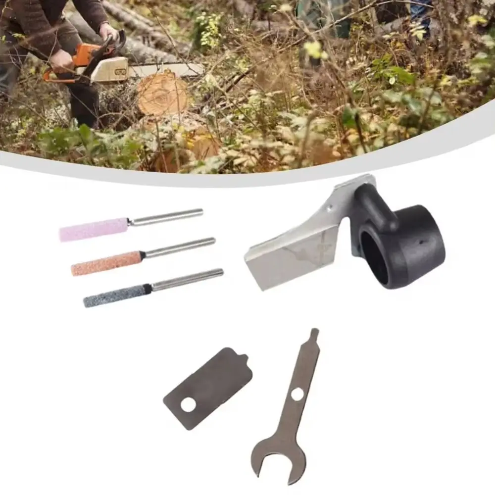 6pcs Metal Accessories Chainsaw Sharpening Kit Grinding Stone Adjustable Sharpening Angle Rotary Tool Accessory Set