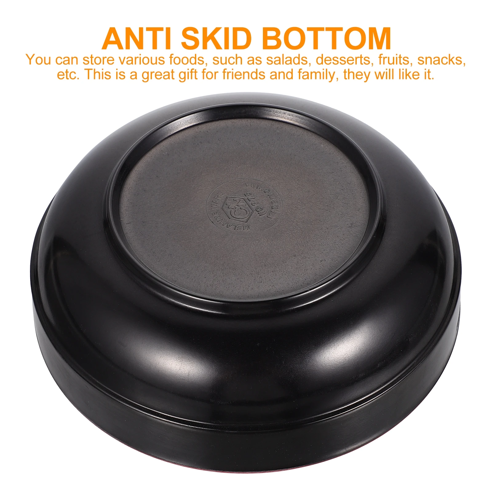 

1Pcs Double Color Noodle Bowl Melamine Salad Bowl Wide Use Food Container Smooth Edge Dishwasher Safe Home Hotel Kitchen