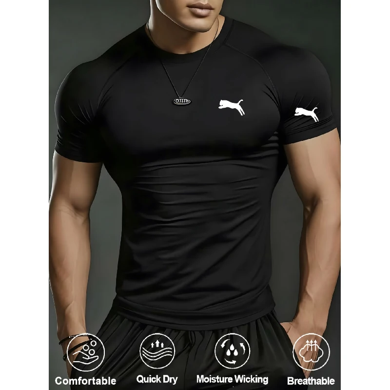 Summer Short Sleeve T-Shirt Men Compression Shirt Running Quick Dry Gym Jogging Sports Shirts Rashguard Tops