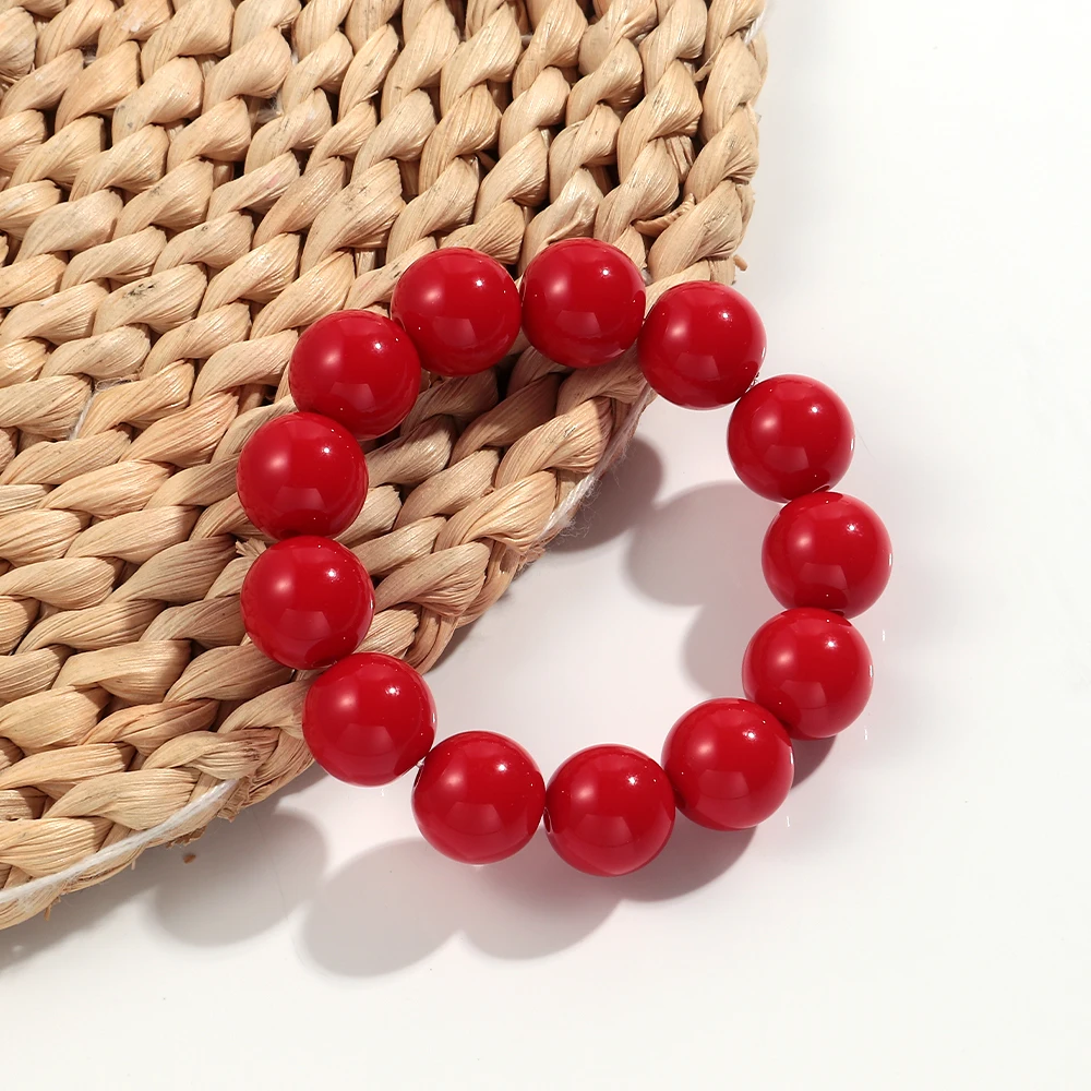 Bohomia Trend Acryl Ontwerp Geometrische Ronde Bal Elastische Armband voor Vrouwen Onregelmatige Kleurrijke Armbanden 2025 Sieraden