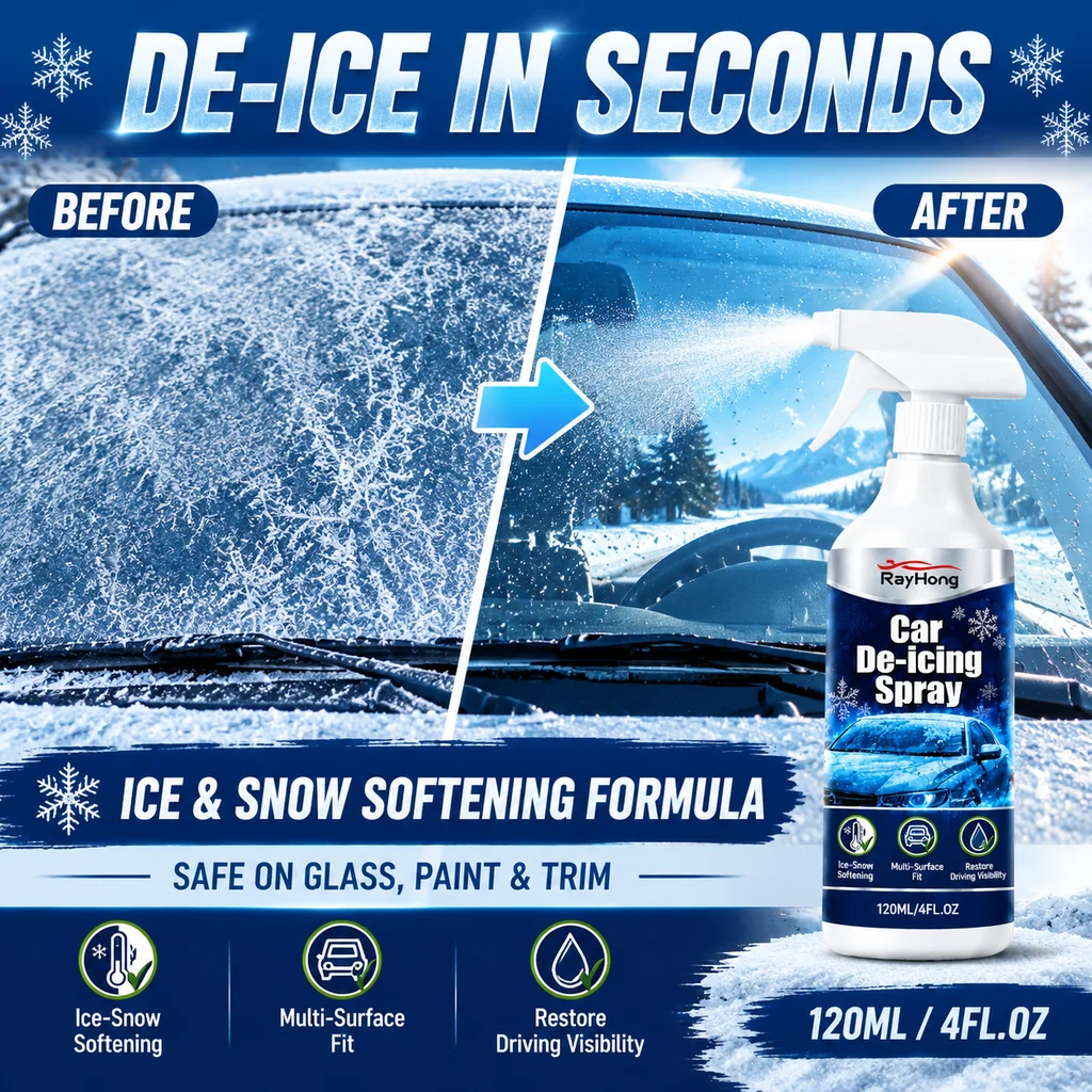 Car Windshield Deicer Spray Auto Deicer Ice Melter Winter Automobile Essentials Fast Defrosting Agent For Glass Mirrors Locks