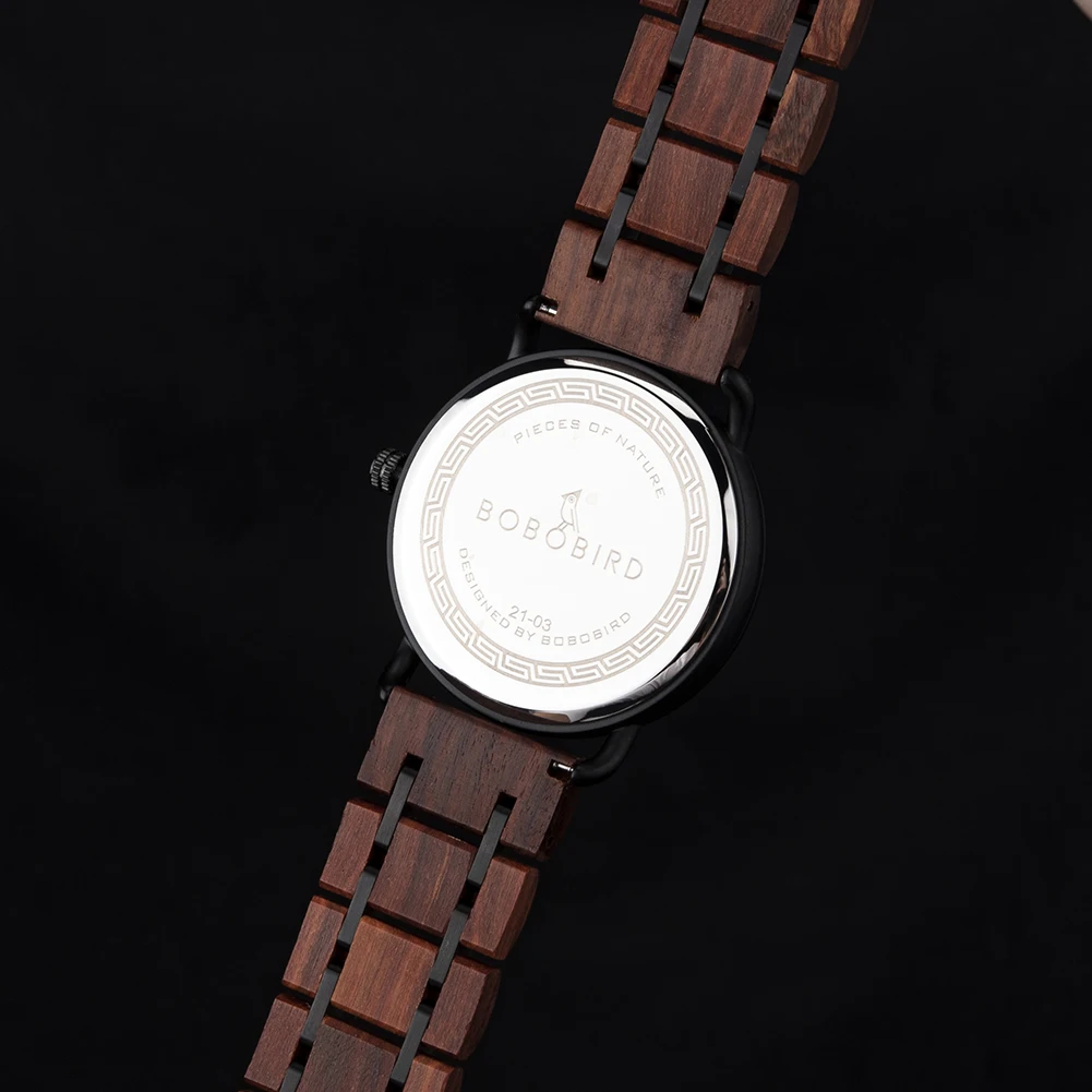 Men Watches BOBO BIRD Wooden Quartz Watch Date Display Casual Customized Wristwatch For Men Unique Custom Holiday Christmas Gift