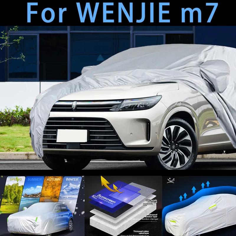 WENJIE m7 Capa Protetora Do Carro, Sun, Chuva, Proteção UV, Prevenção De Poeira, Auto Pintura