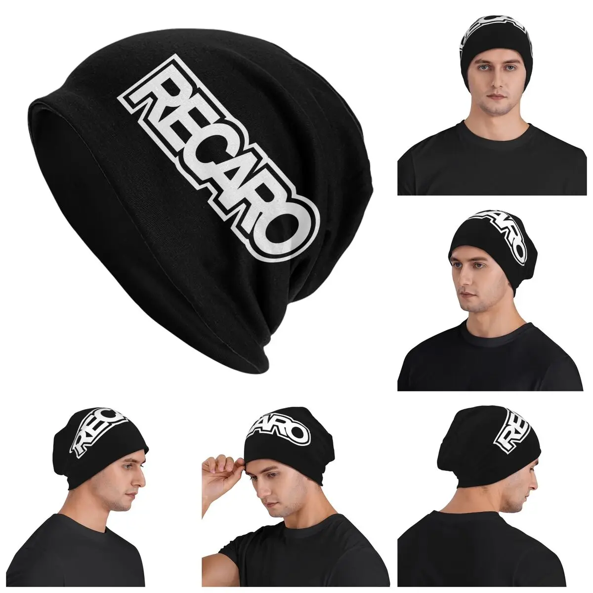 Recaro Houndstooth Logo Unisex Adult Beanies Caps Knitted Bonnet Hat Warm Fashion Autumn Winter Outdoor Skullies Hats