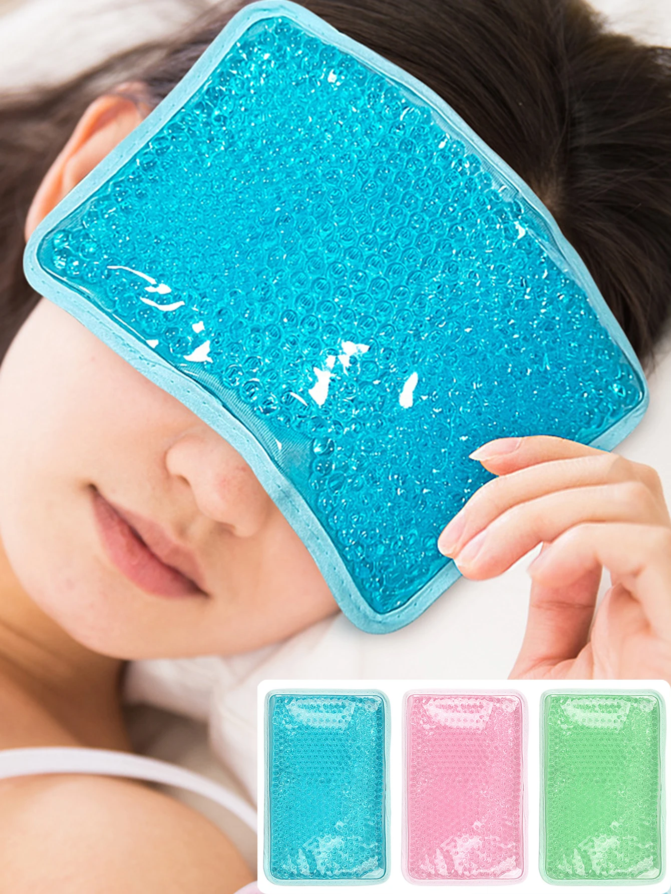 Reusable Heat Cold Therapy Gel Ice Pack with Strap for Knee Foot Back Wisdom Tooth - Flexible Gel Beads for Pain Relief Care Too