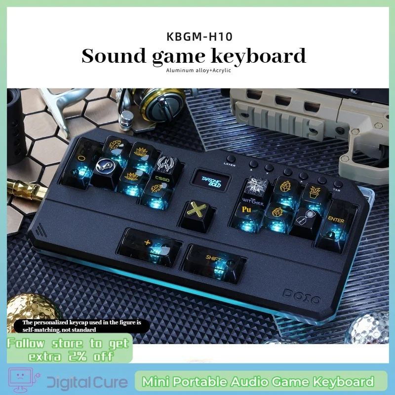 

Клавиатура для музыкальной и игровой платформы Doio Osu/Djmax/Muse Dash/Ez2on, мини-портативная механическая клавиатура из алюминиевого сплава с возможностью горячей замены