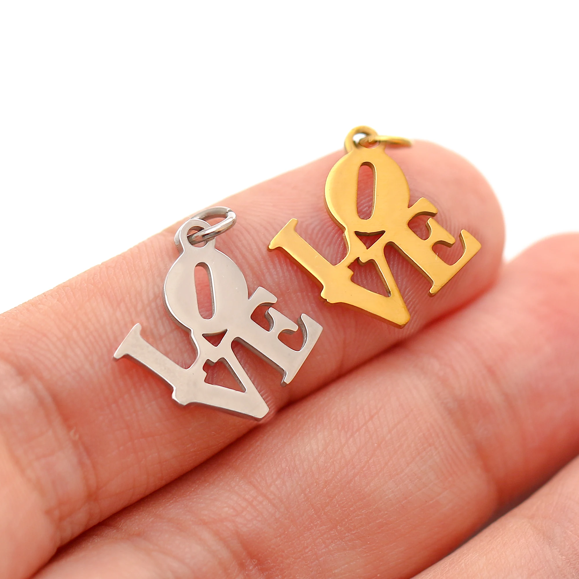 5Pcs/Lot Virgin Mary/Love Letter/Heart Dog Charms Stainless Steel Bracelets Earring Pendants For DIY Jewelry Making Accessories