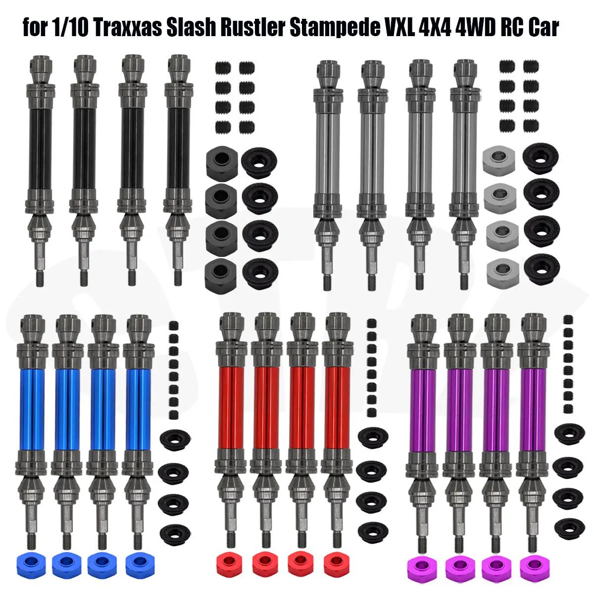 4 pz metallo anteriore e posteriore Heavy Duty albero di trasmissione CVD per 1/10 Traxxas Slash Rustler stamede VXL 4 x4 4WD RC parti di