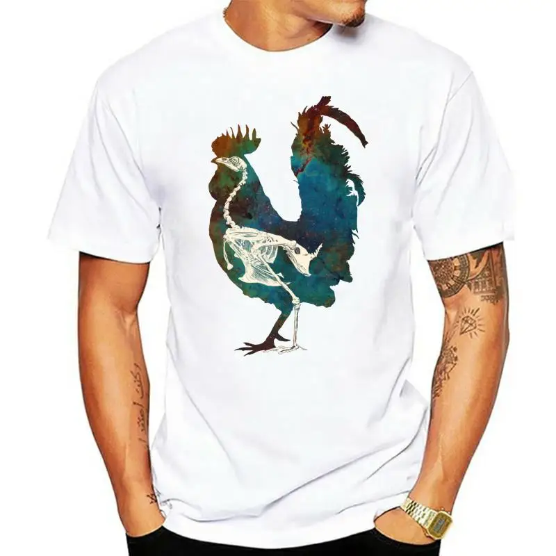 Buy Shirt Rooster Construction Skeleton T-Shirt Printing Creative Design New Style Fashion Tee Shirt Cotton Crew Neck Tshirt Men