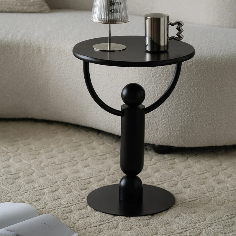 Simple Modern Small Apartment Sofa Iron Side Table Corner Table Light Luxury Creative Small Round Table Home Decoration