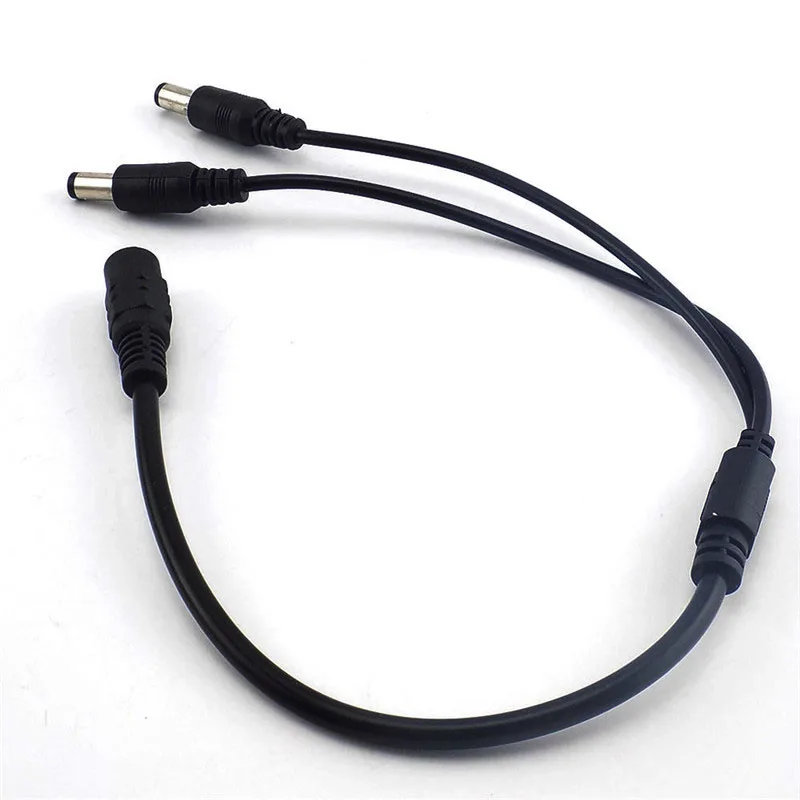 2x 5.5*2.1mm 1 Female to 2 Male Splitter Plug Connector Cable 12V DC Power Jack Adapter Supply for CCTV Camera Led Strip Lamp Q1