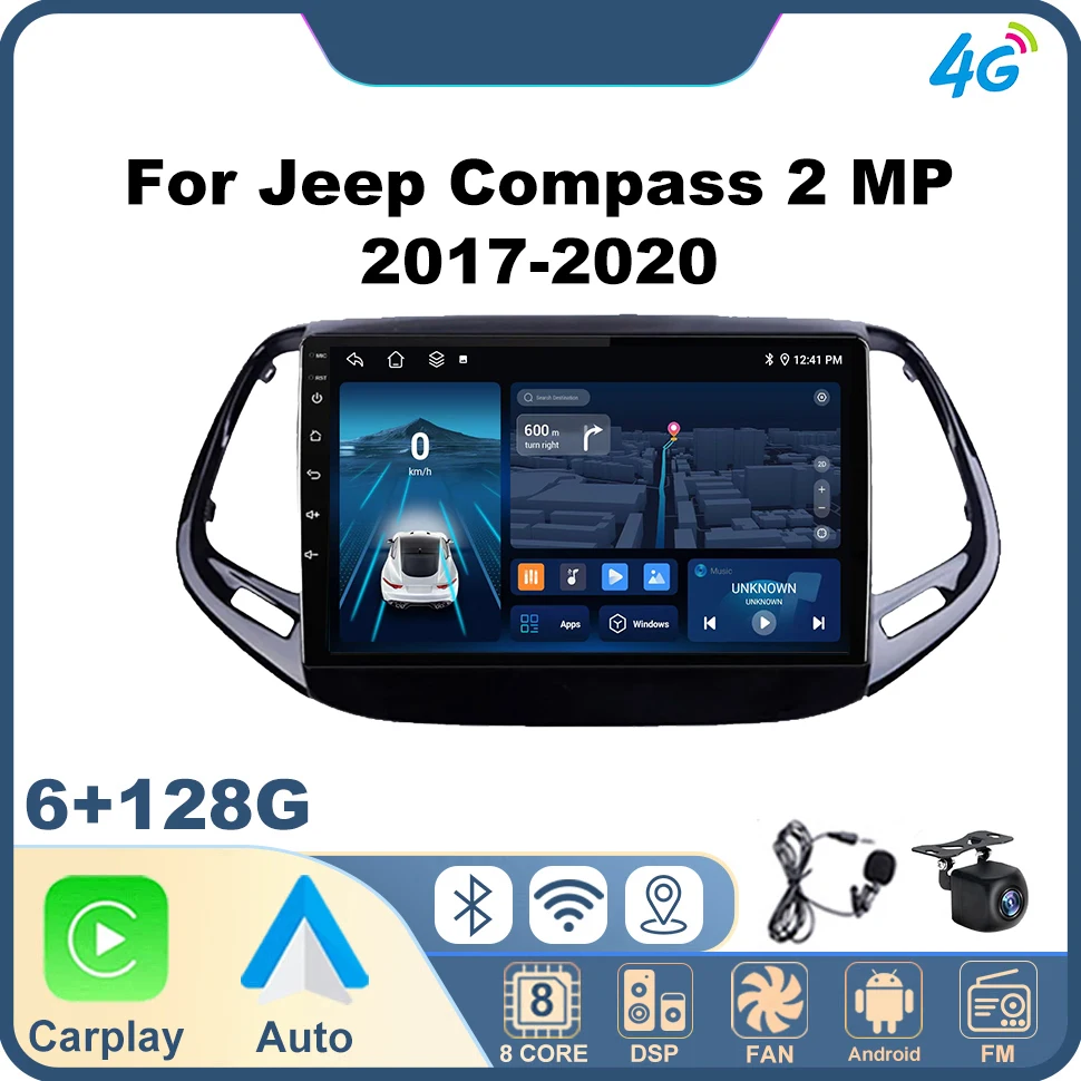 

Android Car Radio Carpaly for Jeep Compass 2 MP 2017-2020 Multimedia Player DSP AM RDS AHD GPS WIFI Autoradio Auto Smart Systems