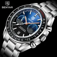 BENYAR 2023 New Moon Luxury Quartz Chronograph Men Watches Sports Waterproof Automatic Watch For Men Luminous Clock Reloj Hombre