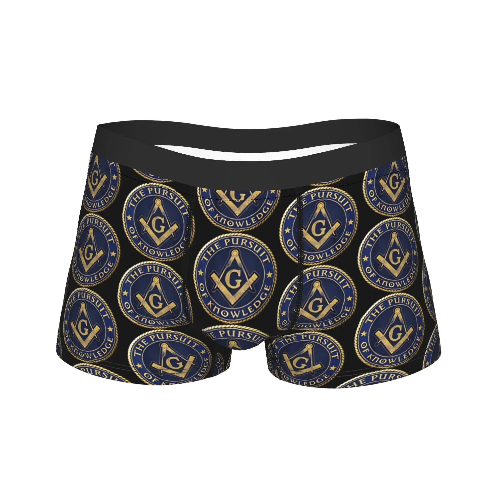 

Masonic Freemason The Pursuit of Knowledge Underwear Men Boxer Brief Funny Boxershorts Quality Pattern Large Size Panties
