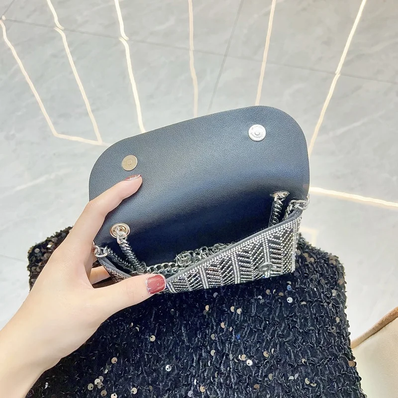 Luxo brilho bolsas femininas festa saco de embreagem moda brilhante strass saco de casamento senhora corrente bolsa de ombro pequeno saco nas axilas