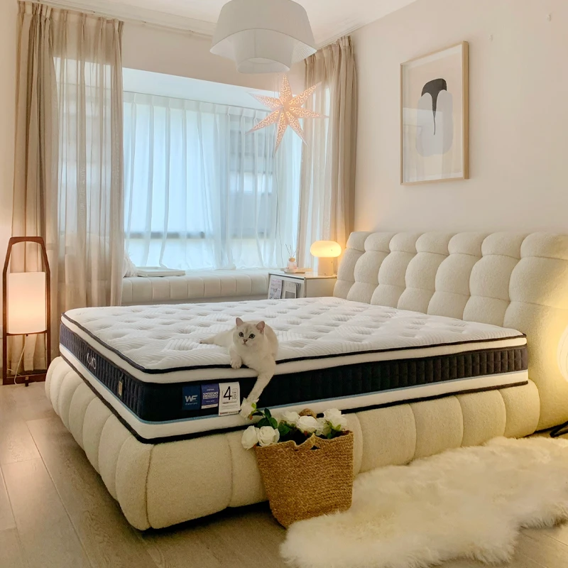 

French Modern Beds Solid Wood White Luxury Bedroom Beds Nordic Double Recamaras Matrimoniales Completas Muebles Furniture