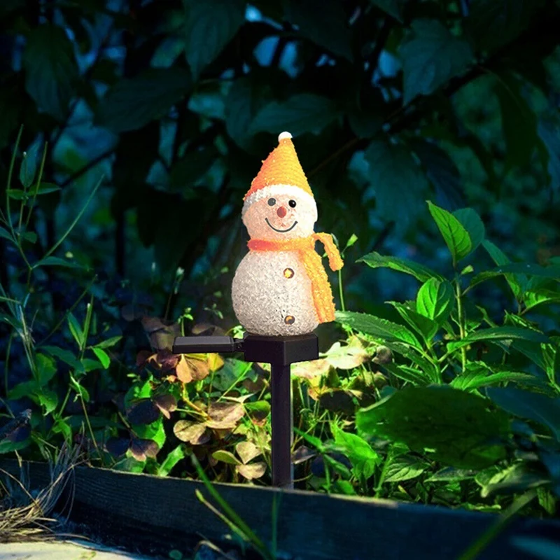 Luces solares de muñeco de nieve, luces LED de Navidad con energía Solar, decoración de luz de muñeco de nieve, lámparas de estaca de jardín al aire libre, Navidad