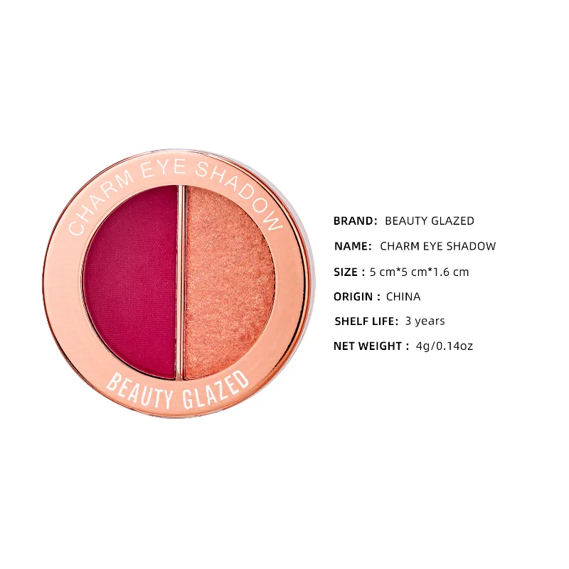 New Macaron 2 Color Eyeshadow Palette Shimmer Glitter Nude Pearly Matte Glitter Eyeshadow Pallete Shiny Eye Shadow Eye Pigments