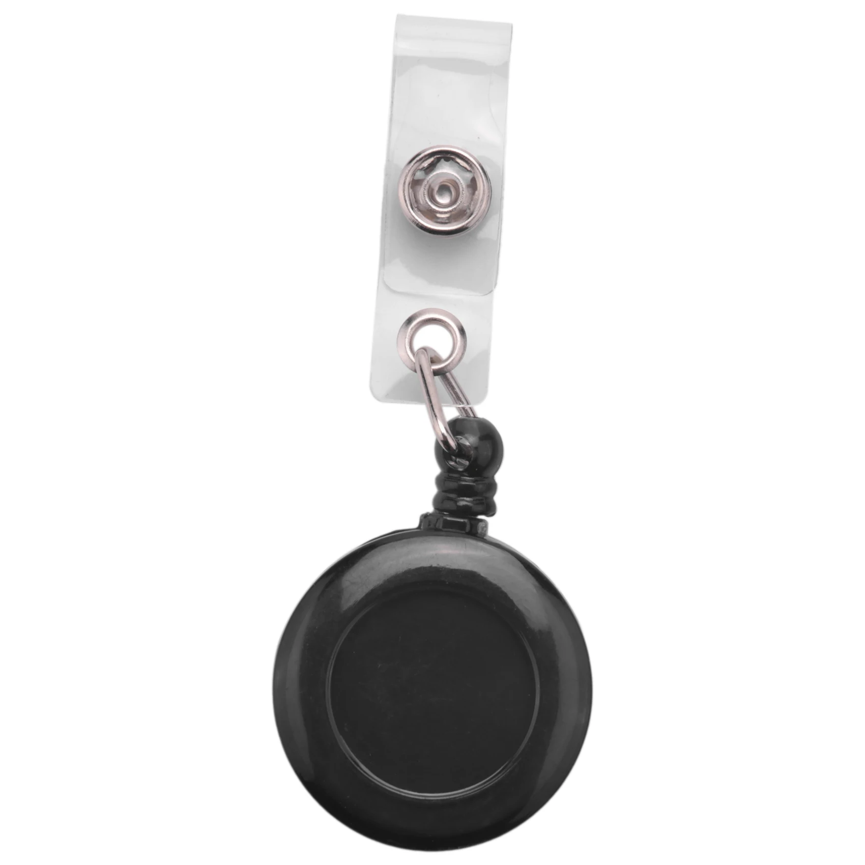 Retractable Yo Yo Key Ring PULL CHAIN Belt Clip ID CARD Holder Ski Pass - Black