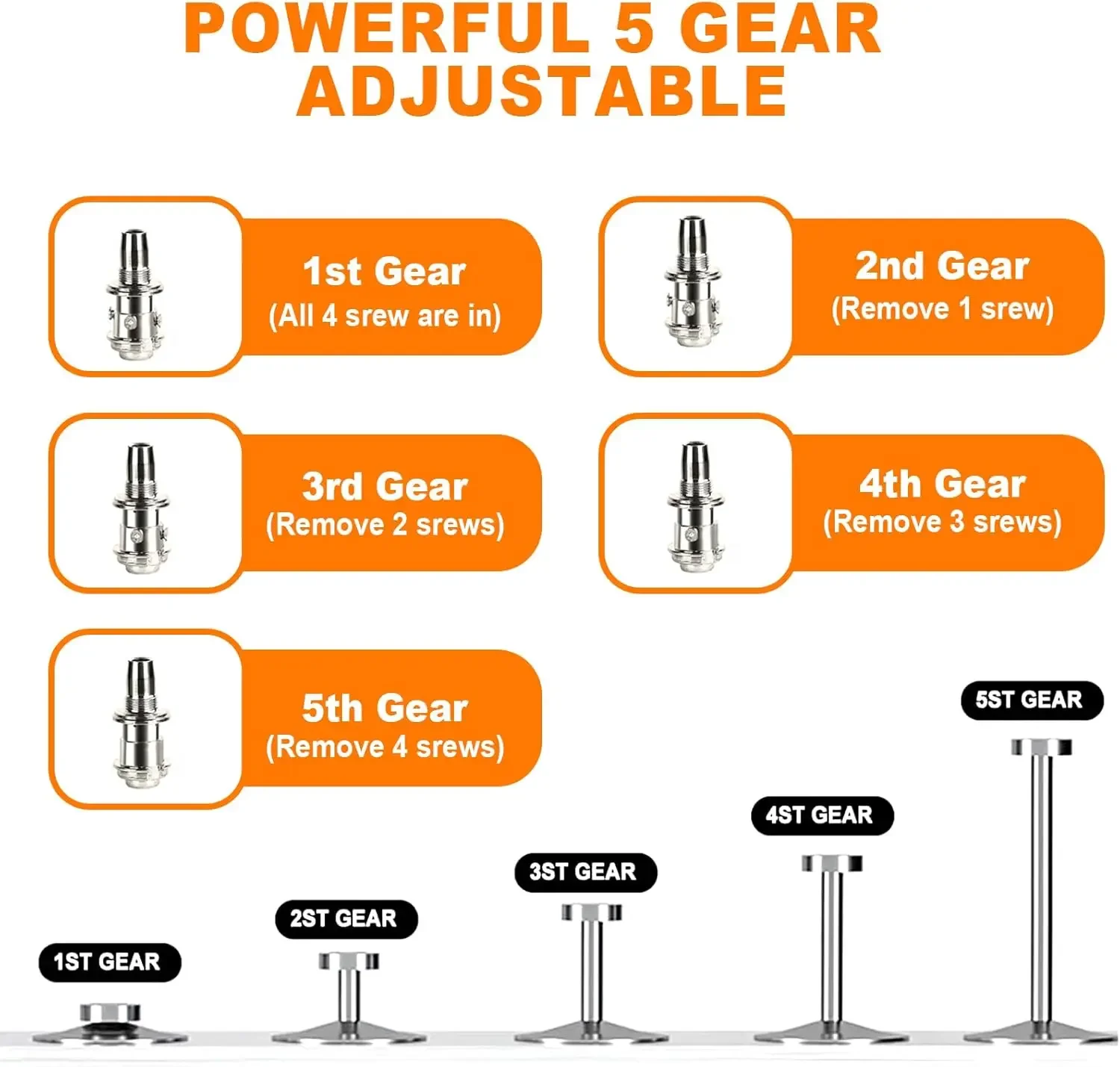 Concrete Nail Gun Kit with 220Pcs Nails 5 Speed Adjustable Manual Nail Gun for Concrete Woodworking Decoration Nailer Gun