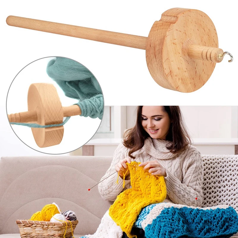 Drop Spindle Top Whorl Yarn Spinner For Crocheting Spin Spinning Wheel For Yarn Making Hand Carved Wooden Spindle Tool Durable