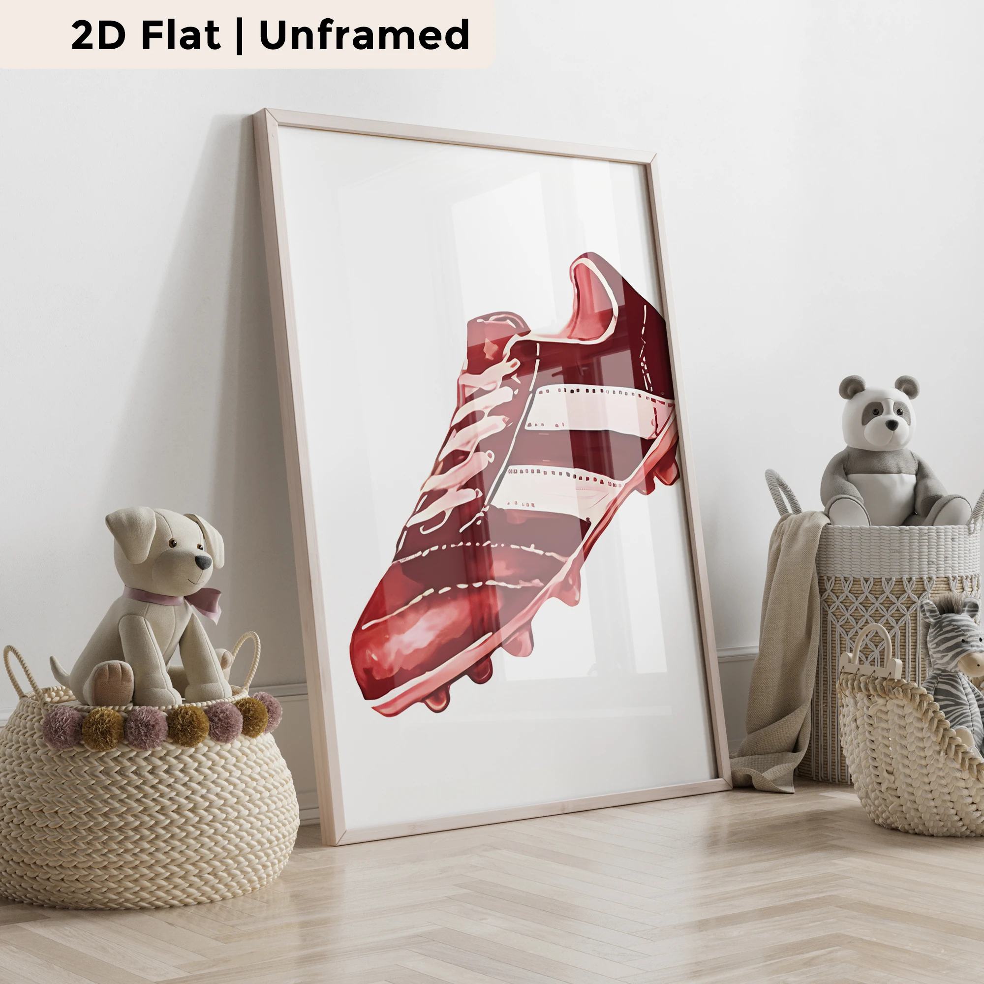 3pcs Personalized Custom Name Red Soccer Boy Wall Art Print Picture Canvas Poster Painting For Living Room Home Decor