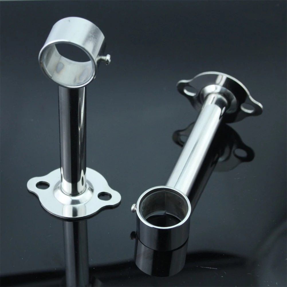 

2pcs Thickened Stainless Steel Hanging Seat Durable Adjustable Closet Rod Round Detachable Pipe Flange Seat High Quality Easy