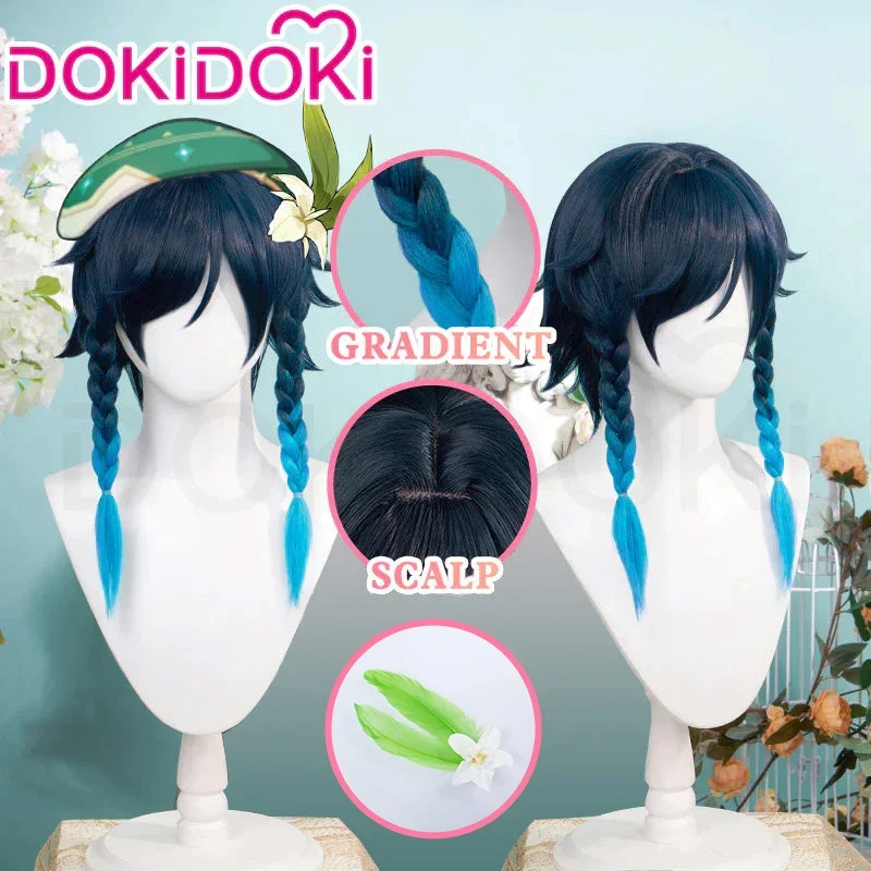 IN STOCKS Twenty Wig Game Genshin Impact Cosplay Wig DokiDoki Men Gradient Hair Twenty Crimped Wig Dyeing Hair Twenty Cosplay