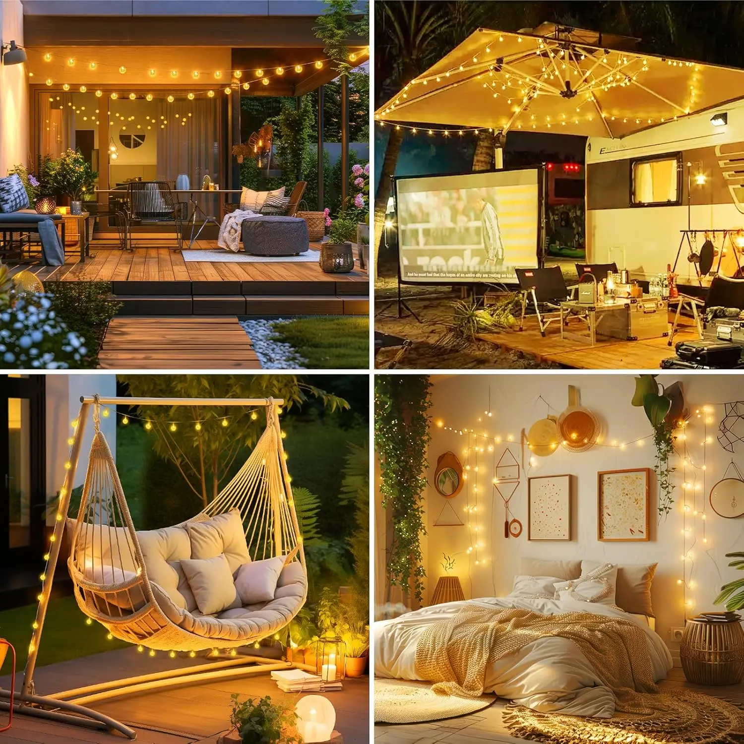 Bola alimentada por batería impermeable de 3M-10M, 20/40/80LED, luces de cadena, luces decorativas, adornos navideños (batería no incluida)