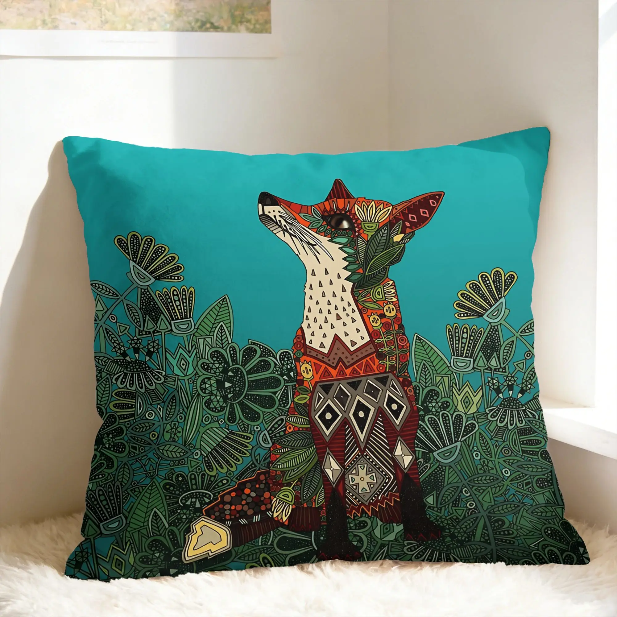 Pillow Case Exotic Animals & Abstract Patterns Custom  Pillow Cover For Sofa Home Decor Novelty Pillowcases