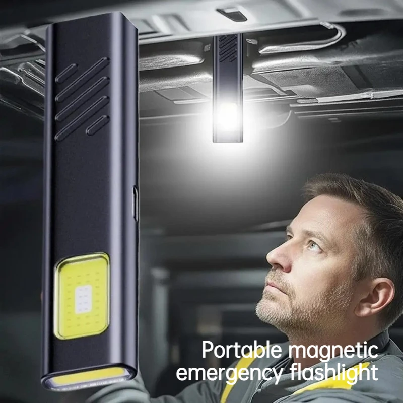 

Ultra bright work light, magnetic emergency strong light maintenance light, LED rechargeable outdoor portable small flashlight