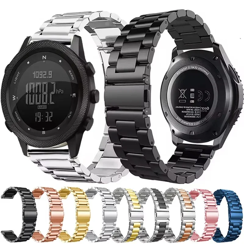 22 مللي متر سوار فولاذي غير قابل للصدأ حزام ل NORTH EDGE APACHE-46 المعادن معصمه ل NORTH EDGE APACHE-46 Smartwatch الرجال النساء سوار