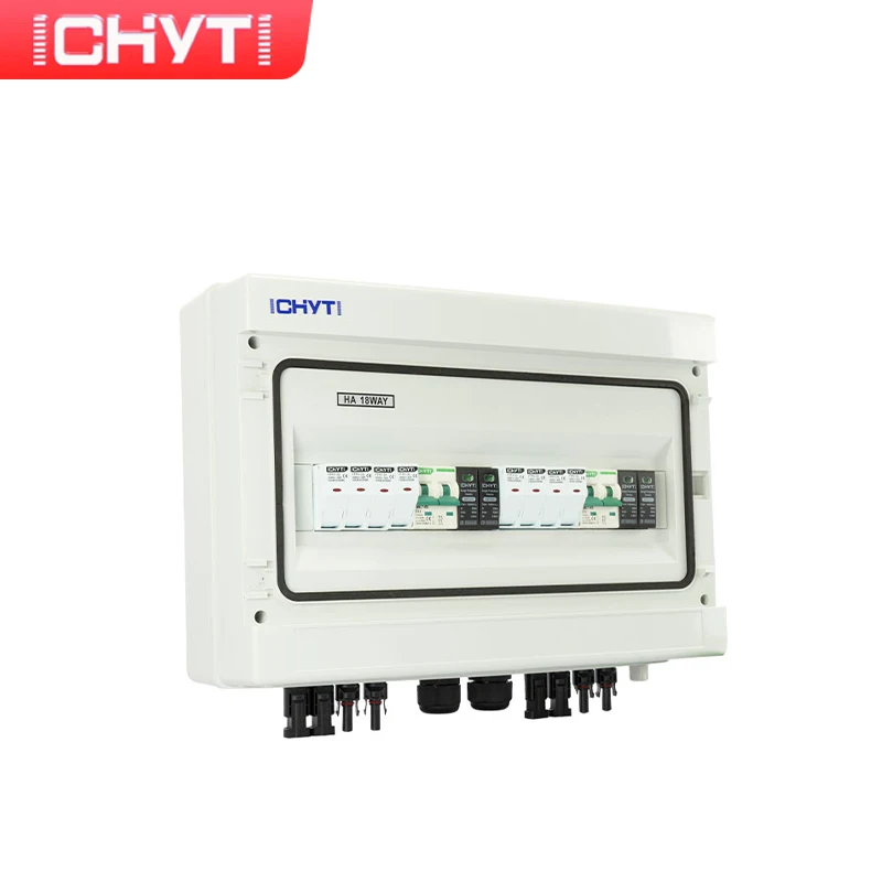 CHYT 4-in-2-out 1000V Solar Surge Lightning Protection IP65 Waterproof PV DC Combiner Box 2022 New Product