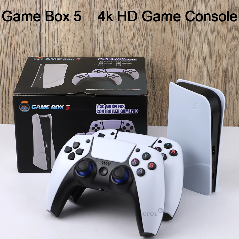 NEW GB5 Video Game Console 256GB/128GB 40000 Free Games HD TV Game Box 5 Two Gamepads For PS1/PPSPP/MAME Arcade Gaming Stick