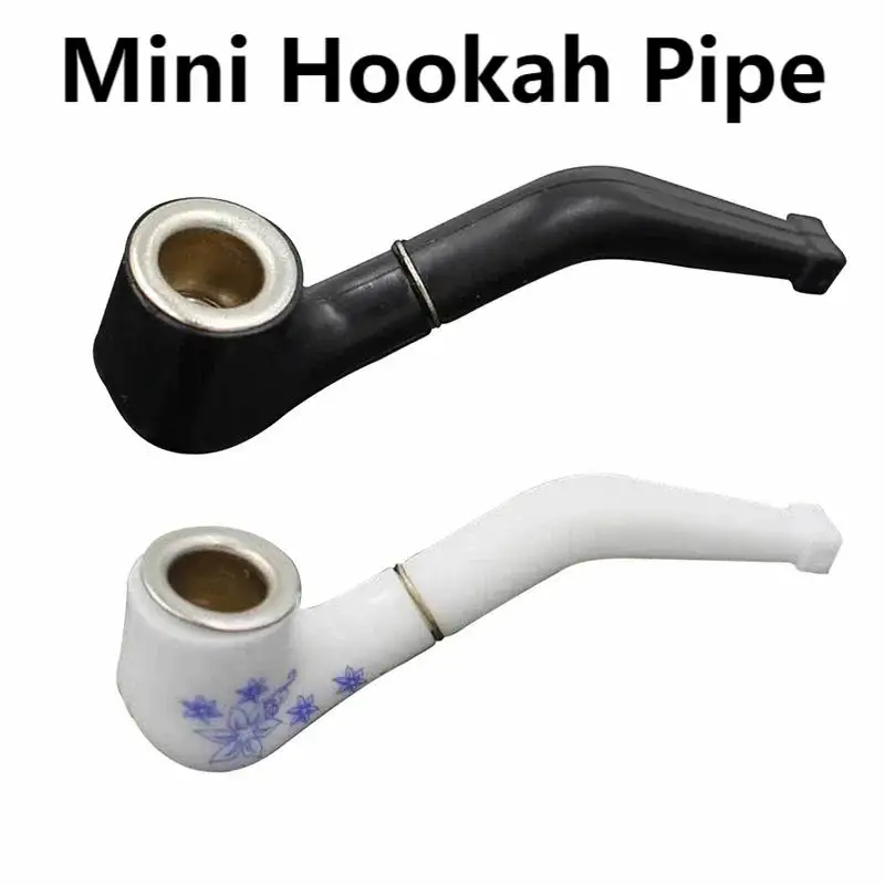 

Sleek Black Mini Pipe | Elegant Hookah Mouthpiece for Tobacco Smoking