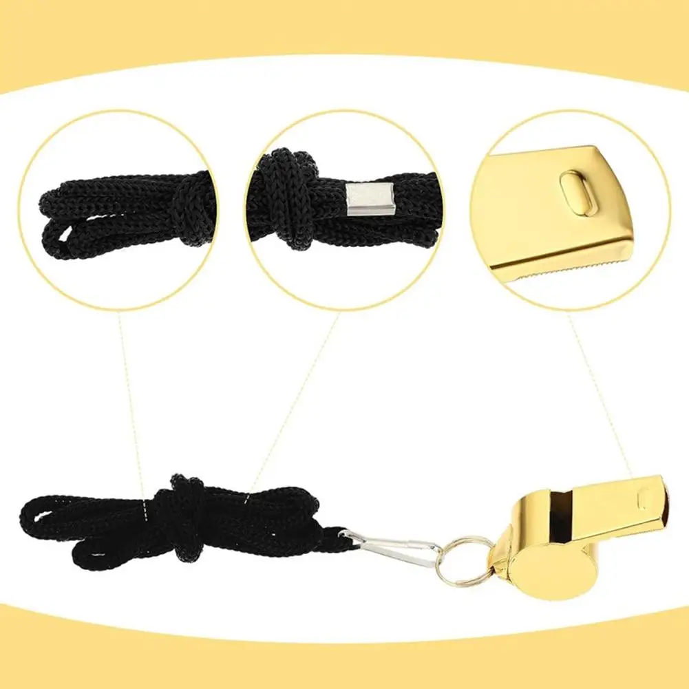 Металлический свисток с веревкой, профессиональный футбольный арбитр, очень громкий свисток для футбола, баскетбола, спортивных тренировок, выживания на открытом воздухе