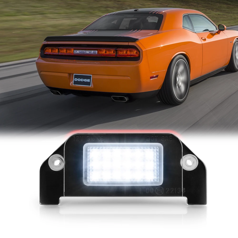 

18SMD LED Rear Bumper License Number Plate Lights For Chrysler 300 Dodge Challenger Charger Taill Tag Lamp White