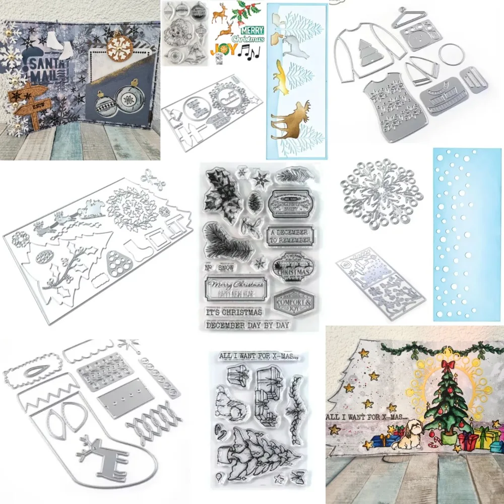 Weihnachtshirsch-Mütze-Maus NEUE Metall-Stanzformen Scrapbook-Tagebuch-Dekoration Schablone Prägevorlage DIY Grußkarte Handgemacht
