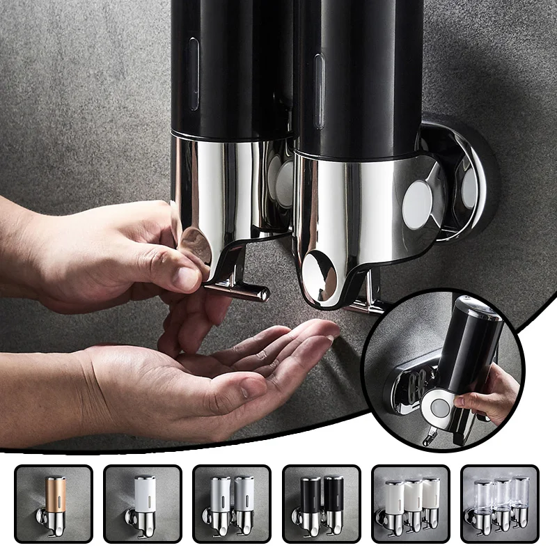 

Double/triple Holder Manual Soap Dispenser Wall Mounted Hand Press Soap Dispenser for Dish Liquid Lotion Shower Gel Shampoo