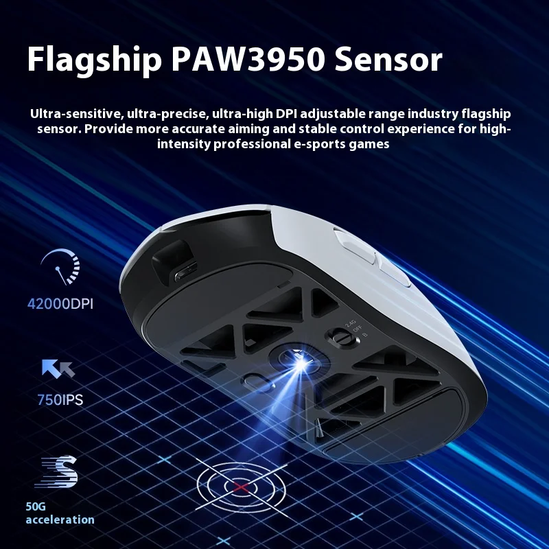MCHOSE AX5 V2 ماوس 3 وضع ماوس لاسلكي سبائك المغنيسيوم Paw3950 8000 هرتز خفيفة الوزن الألعاب الفئران مخصص ملحقات الكمبيوتر FPS ألعاب