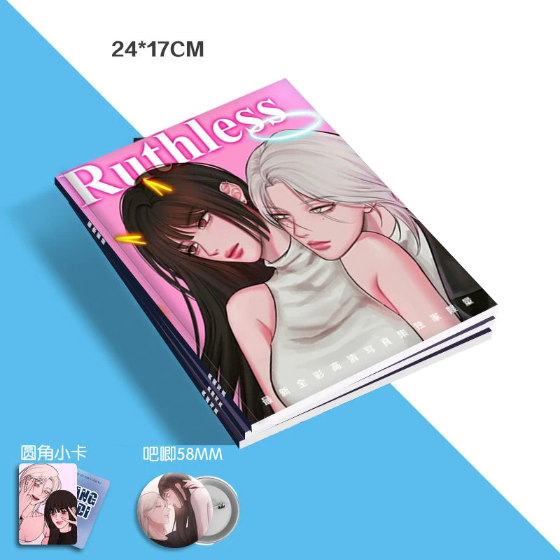 1 Book Ruthless Art Collection Illustrations Artwork Album books Character Role photos Manhwa Comic small Badge lomo card
