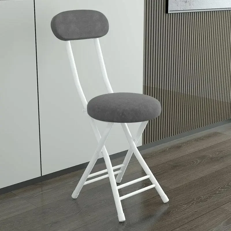 Folding Chair Home Back Chair Training Folding Stool Round Stool Outdoor Simple Computer Chair - view 6